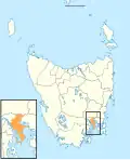 Map showing Clarence City LGA in Tasmania