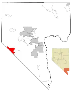 Location of Sandy Valley in Clark County, Nevada