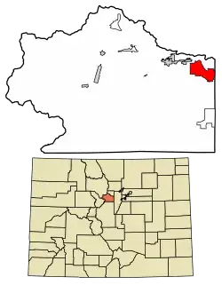 Location of the Floyd Hill CDP in Clear Creek County, Colorado.