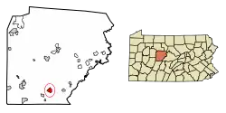 Location of Glen Hope in Clearfield County, Pennsylvania.