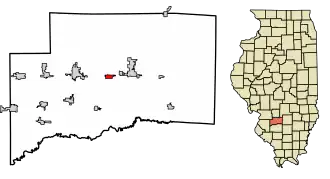 Location of Beckemeyer in Clinton County, Illinois.