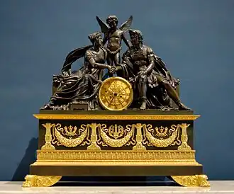 Clock with Mars and Venus; c. 1810; gilded bronze and patina; height: 90 cm; Louvre