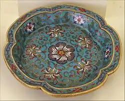 Cloisonne dish, Qing dynasty, Royal Museum, Edinburgh