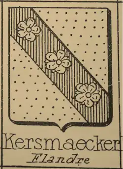 Coat of Arms originally used by the De Keersmaeker family in Flanders.
