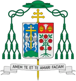 Coat of arms of Julio Rosales y Ras, Archbishop of Cebu, designed by Madriaga in 1950.