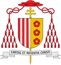 Coat of arms of Lorenzo Cardinal Antonetti, with red galero