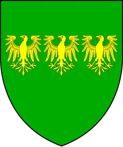 Three eagles in fess