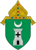 Coat of arms of the Archdiocese of Zamboanga, modified by Madriaga in 1958 from the initial design by American ecclesiastical heraldist Pierre de Chaignon la Rose in 1917.