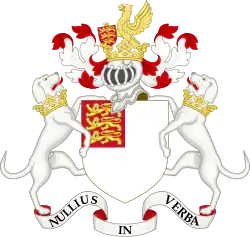 Sketch of the coat of arms; refer to article text for description