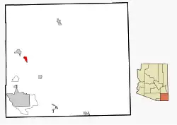 Location in Cochise County and the state of Arizona