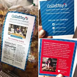 Packages of Collettey's Cookies with information on Divitto