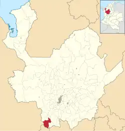 Location of the municipality of Andes in the Antioquia Department of Colombia