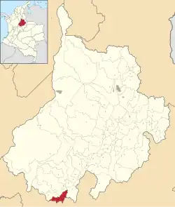 Location of the municipality and town of Albania, Santander in the Santander Department of Colombia.