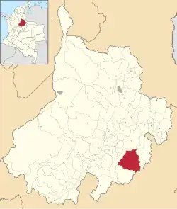 Location of the municipality and town of Coromoro in the Santander Department of Colombia