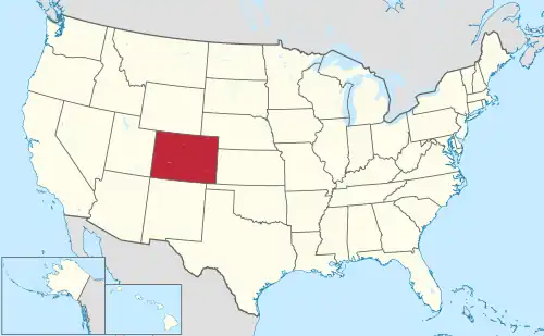 Location of Colorado within the United States