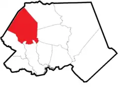 Location of Columbia Township within Pender County