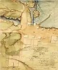 A map of Wright's Town in 1824 by John Burrows