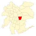 Map of Macul commune in Greater Santiago