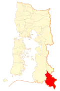 Location of Palena commune in Los Lagos Region