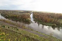 Confluence of the Elbe with a channel of the Vltava