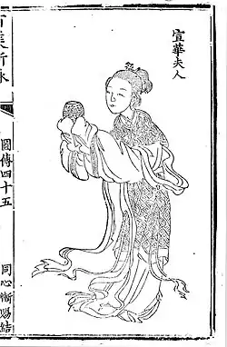 18th century woodblock drawing of Consort Chen