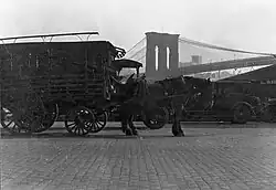 Consuelo Kanaga, Untitled, (Horse Drawn Wagon), 1922-1924. Brooklyn Museum