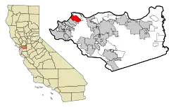 Location in Contra Costa County and the state of California