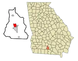 Location in Cook County and the state of Georgia