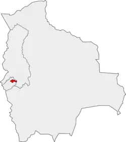 Location of the Coro Coro Municipality within Bolivia