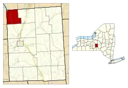Location within Cortland County and New York