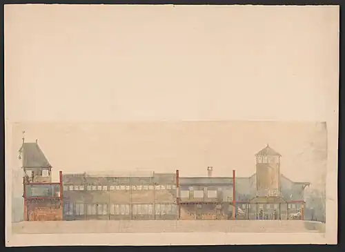 Architectural drawing of the stables, 1888.