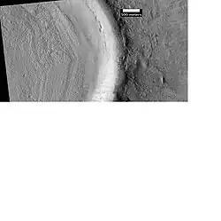 Part of crater rim and concentric crater fill in the Eridania quadrangle, 39°&nbsp;S