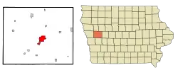 Location of Denison, Iowa