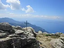 Cross on the "false summit"