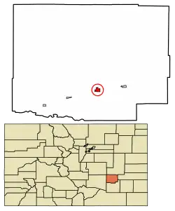 Location within Crowley County and Colorado