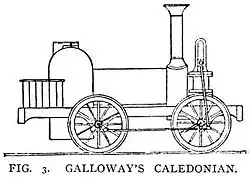 Illustration of a caledonian locomotive.
