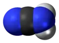 Space-filling model of the cyanamide molecule, nitrile tautomer