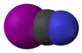 Spacefill model of cyanogen iodide