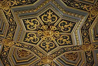 Detail of the Renaissance coffered ceiling in the Assize Court.