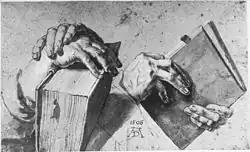 Two Pairs of Hands, 15.7 ×13.7&nbsp;cm, Germanisches Nationalmuseum (Hz5481) black and white reproduction[10]