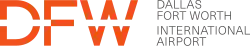 The DFW logo: the letters "DFW" in orange with "Dallas Fort Worth International Airport" in gray.