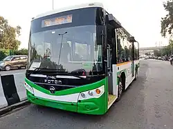 Front view of a bus