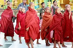 Novice monks in Myanmar