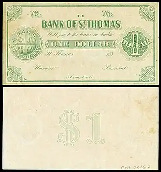 DWI-15r-Danish West Indies (St Thomas)-1 Dollar (1889).