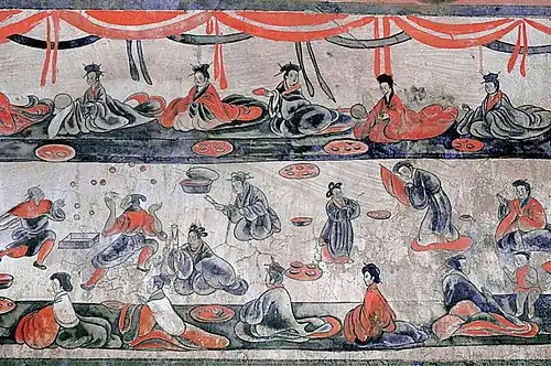 Wall painting from Dahuting tomb, c.2nd century AD