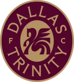 A gold oval on a maroon background with a Pegasus logo in the center