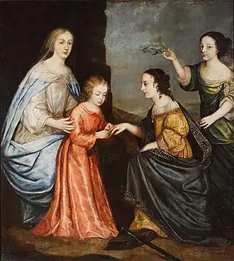 Mystical marriage of Saint Catherine by circle of Peter Danckerts de Rij, ca. 1659[1]