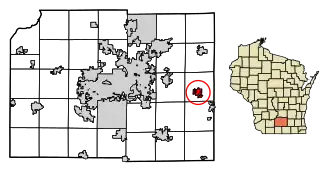 Location of Deerfield in Dane County, Wisconsin.