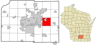 Location in Dane County and the state of Wisconsin