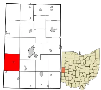 Location in Darke County and the state of Ohio